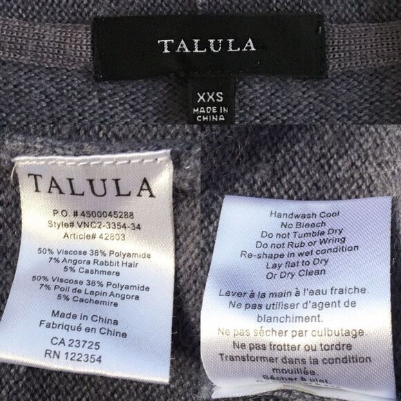 ARITZIA Lenox Cashmere Long Open Front Long Sleeve Cardigan Sweater Blue XXS - Picture 5 of 5